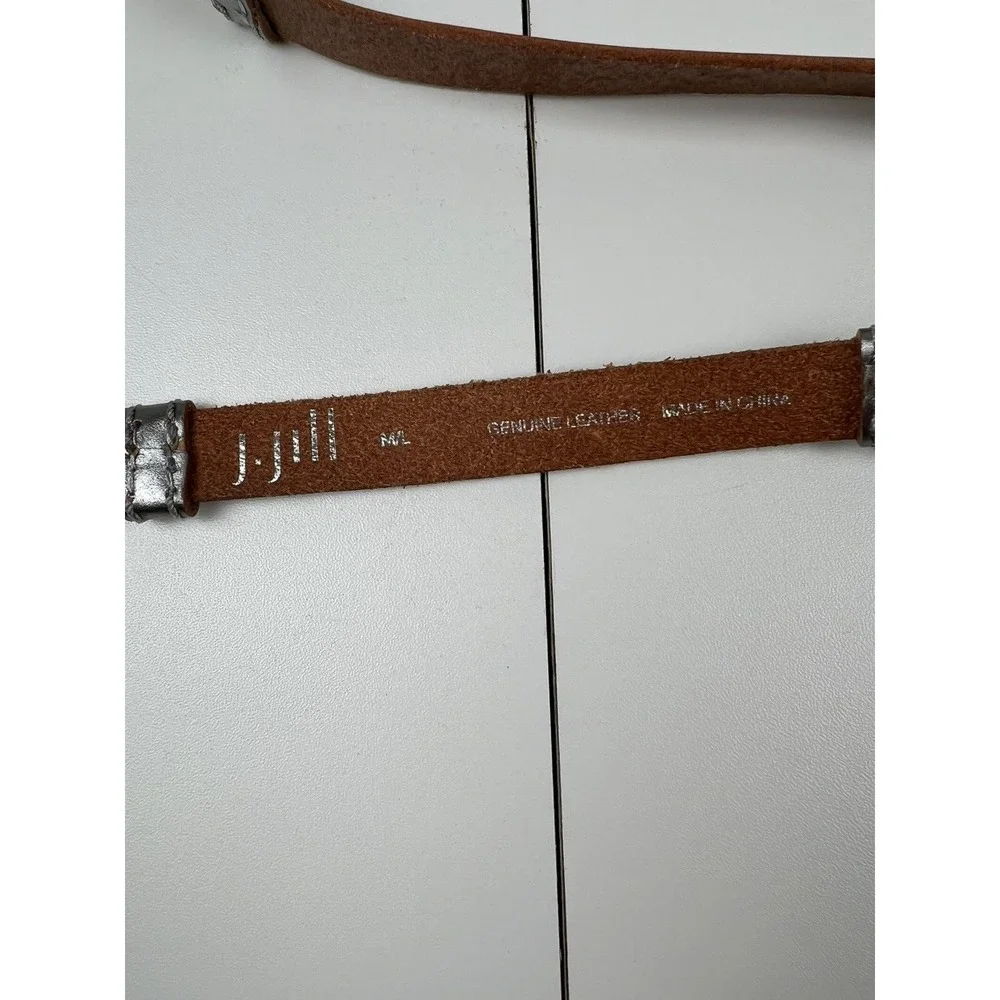 J. Jill  Silver Leather Wrap  Adjustable M/L Belt Approx 3/4 